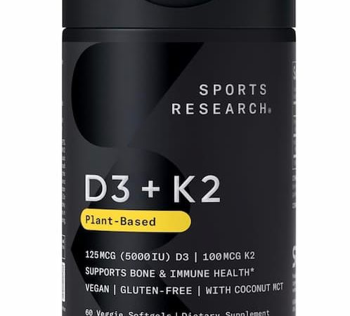 Sports Research Vegan D3 with Vitamin K2, 60 count only $11.74 shipped!
